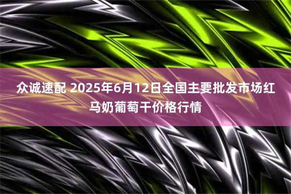 众诚速配 2025年6月12日全国主要批发市场红马奶葡萄干价格行情